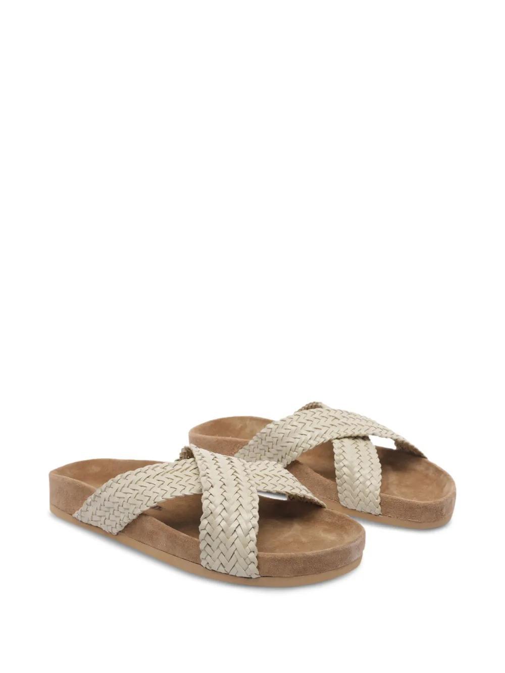 leather flat sandals Product Image