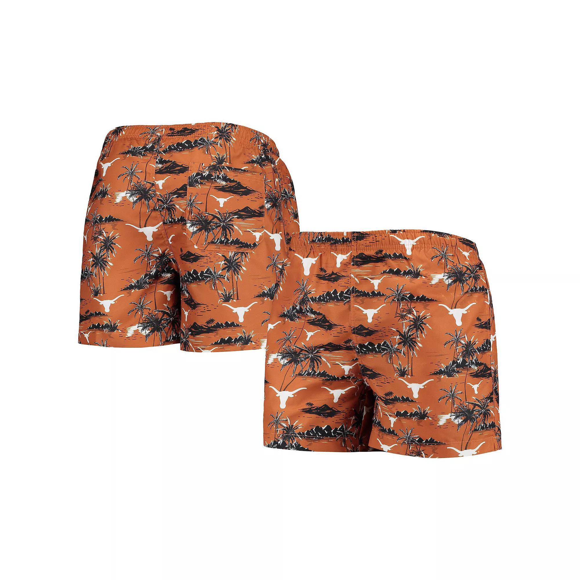 Men's FOCO Texas Orange Texas Longhorns Island Palm Swim Trunks, Size: 2XL, Team Product Image