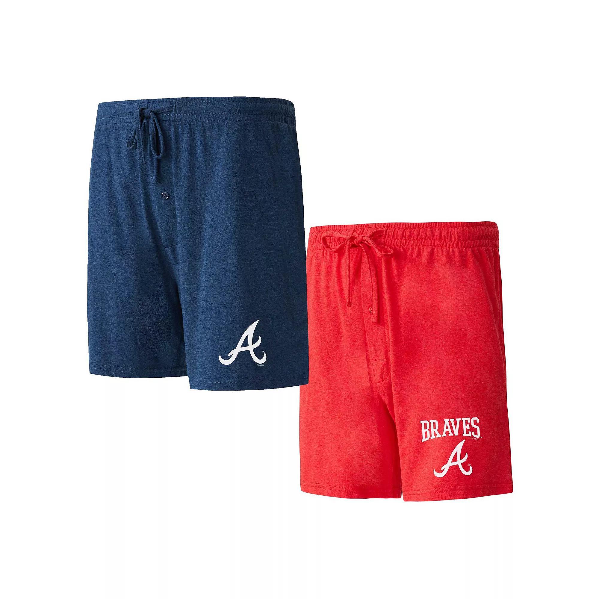 Men's Concepts Sport Navy/Red Atlanta Braves Two-Pack Meter Sleep Shorts, Size: Medium, Blue Product Image