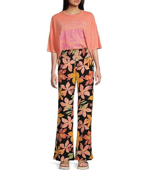 Billabong New Waves 2 High Rise Crinkle Gauze Printed Pants Product Image