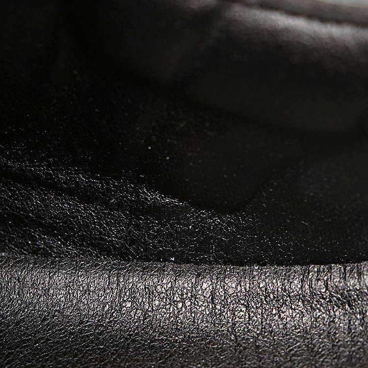 Platform Buckled Lace-Up Faux Leather Shoes Product Image