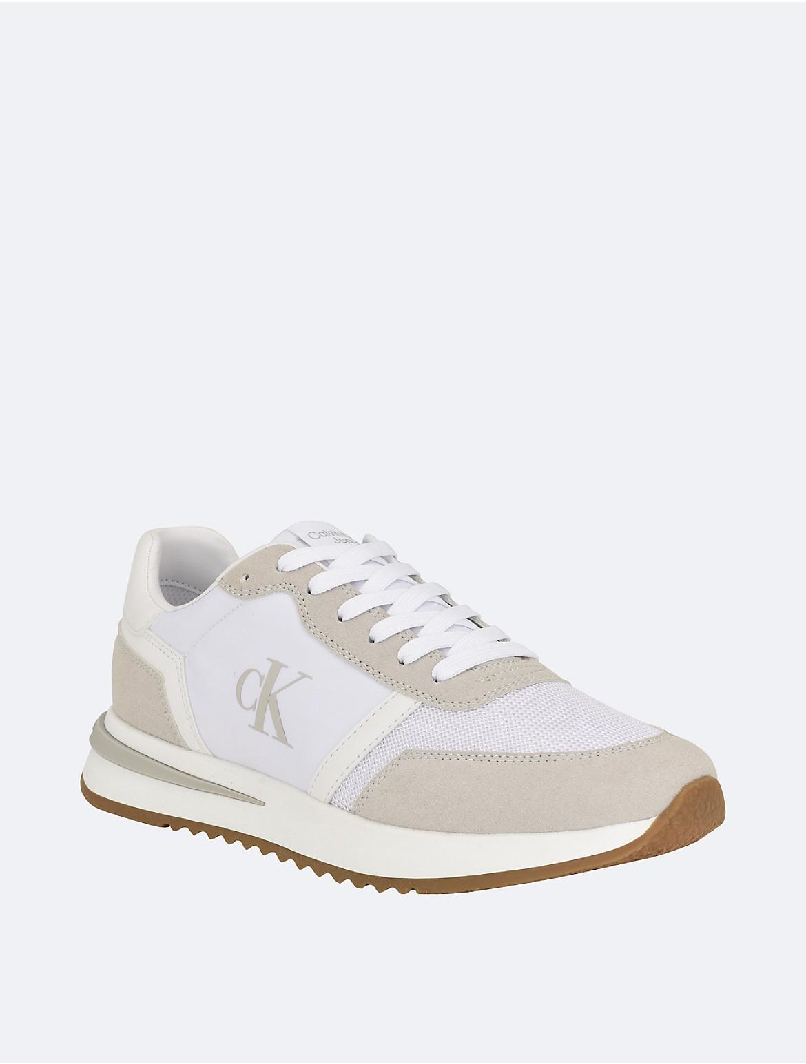 Calvin Klein Mens Mens Picio Monogram Logo Sneaker - White - 12 Product Image