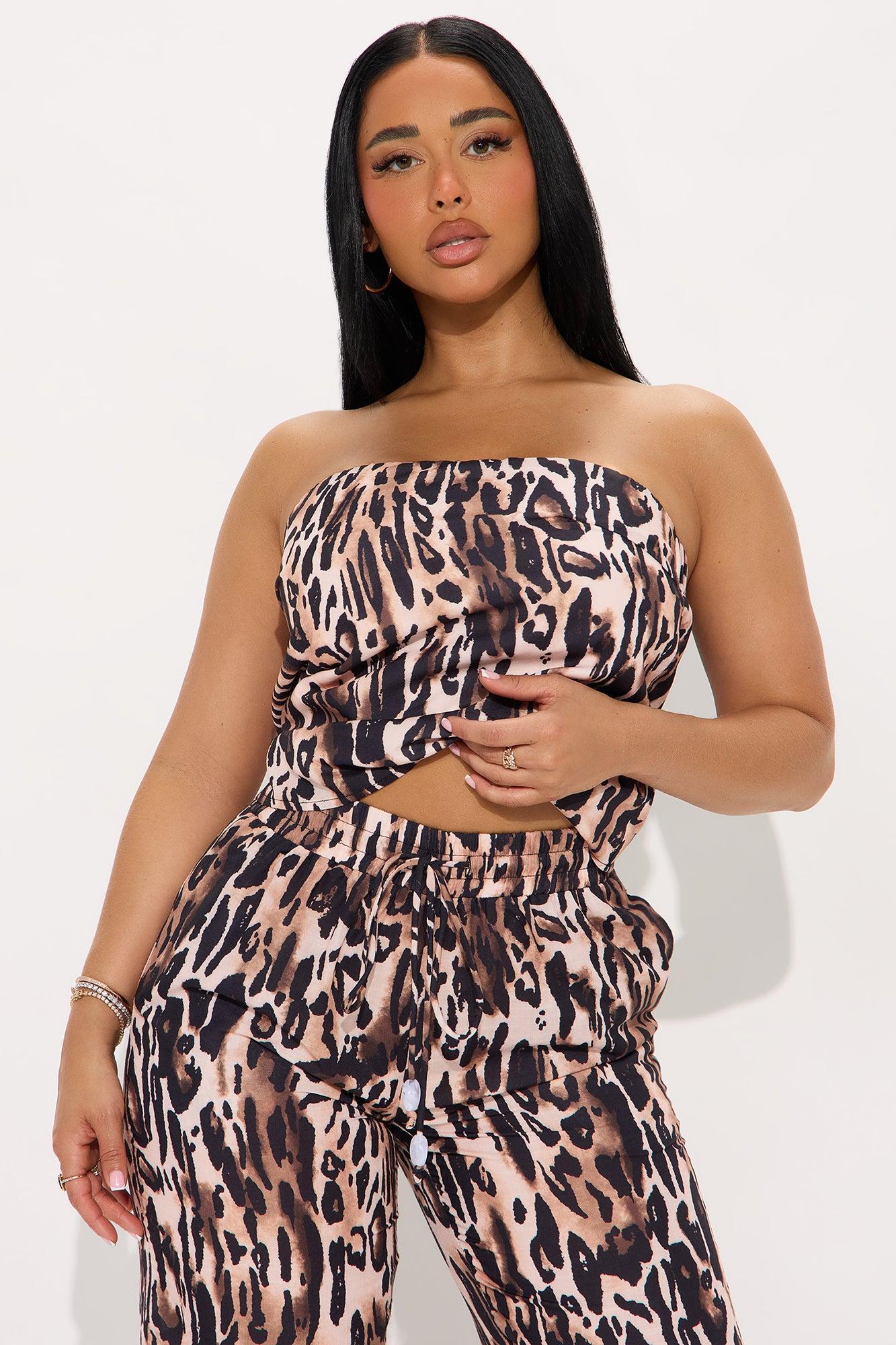 Fierce Instinct Leopard Pant Set - Brown Combo Female Product Image