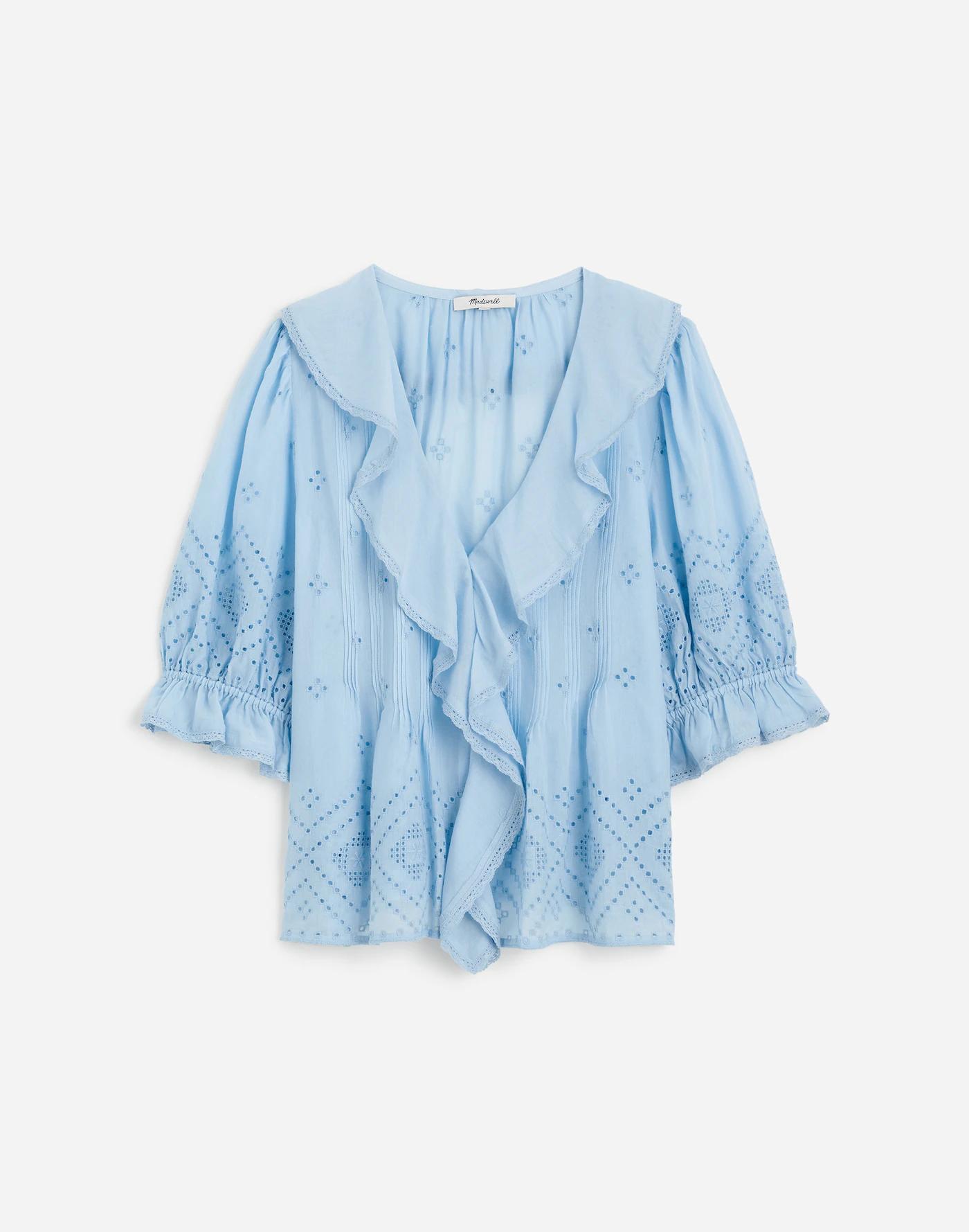 Ruffled Puff-Sleeve Top Product Image