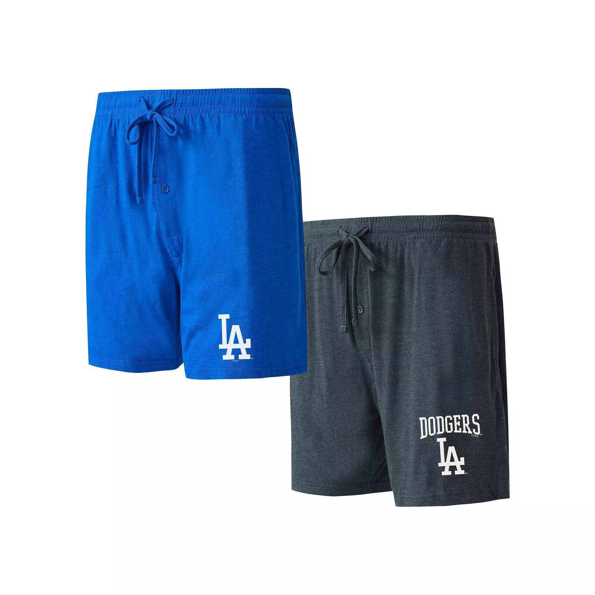 Men's Concepts Sport Royal/Charcoal Los Angeles Dodgers Two-Pack Meter Sleep Shorts, Size: Small, Blue Product Image