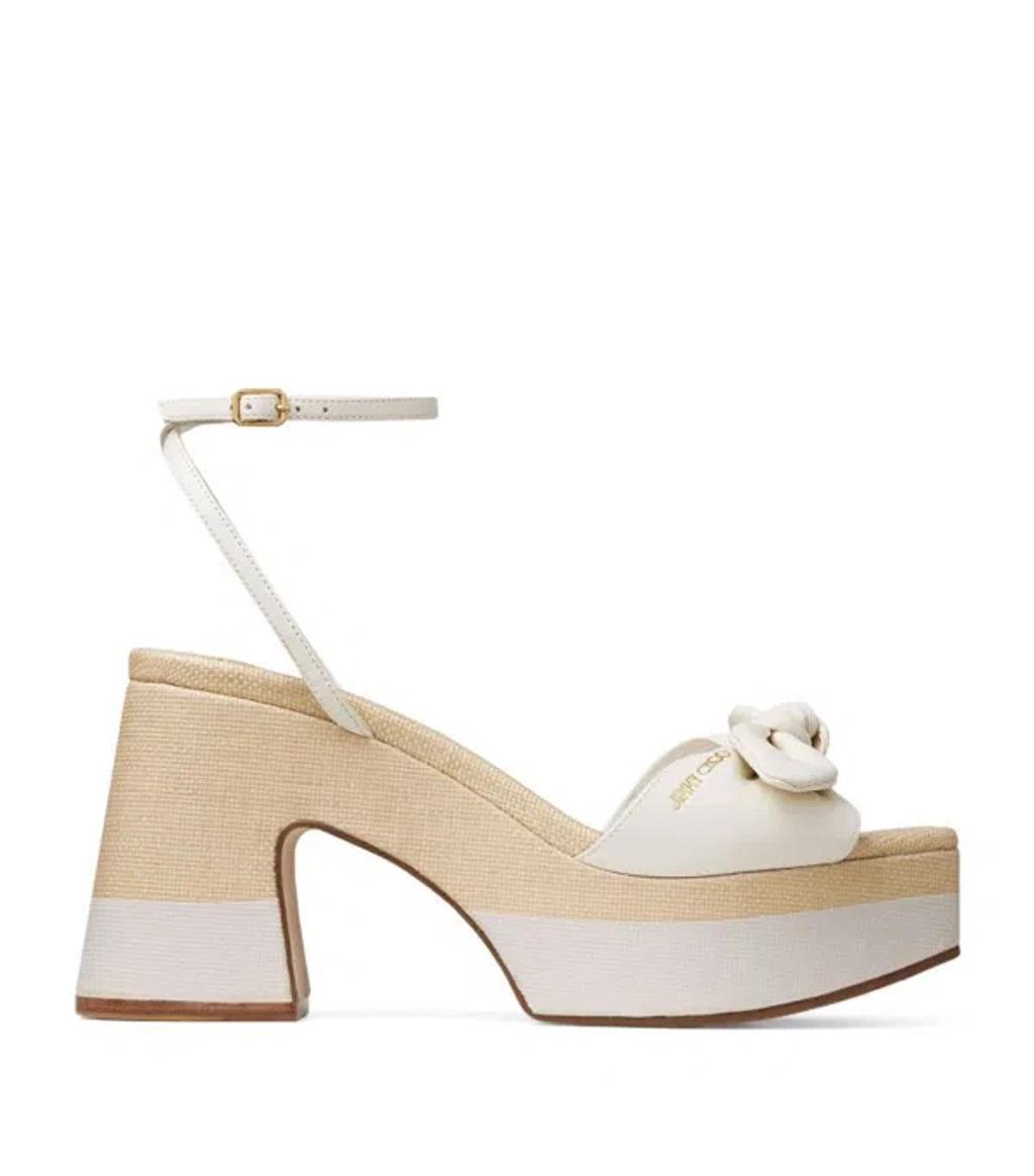 JIMMY CHOO Ricia 150 Platform Sandals In Latte/natural Product Image