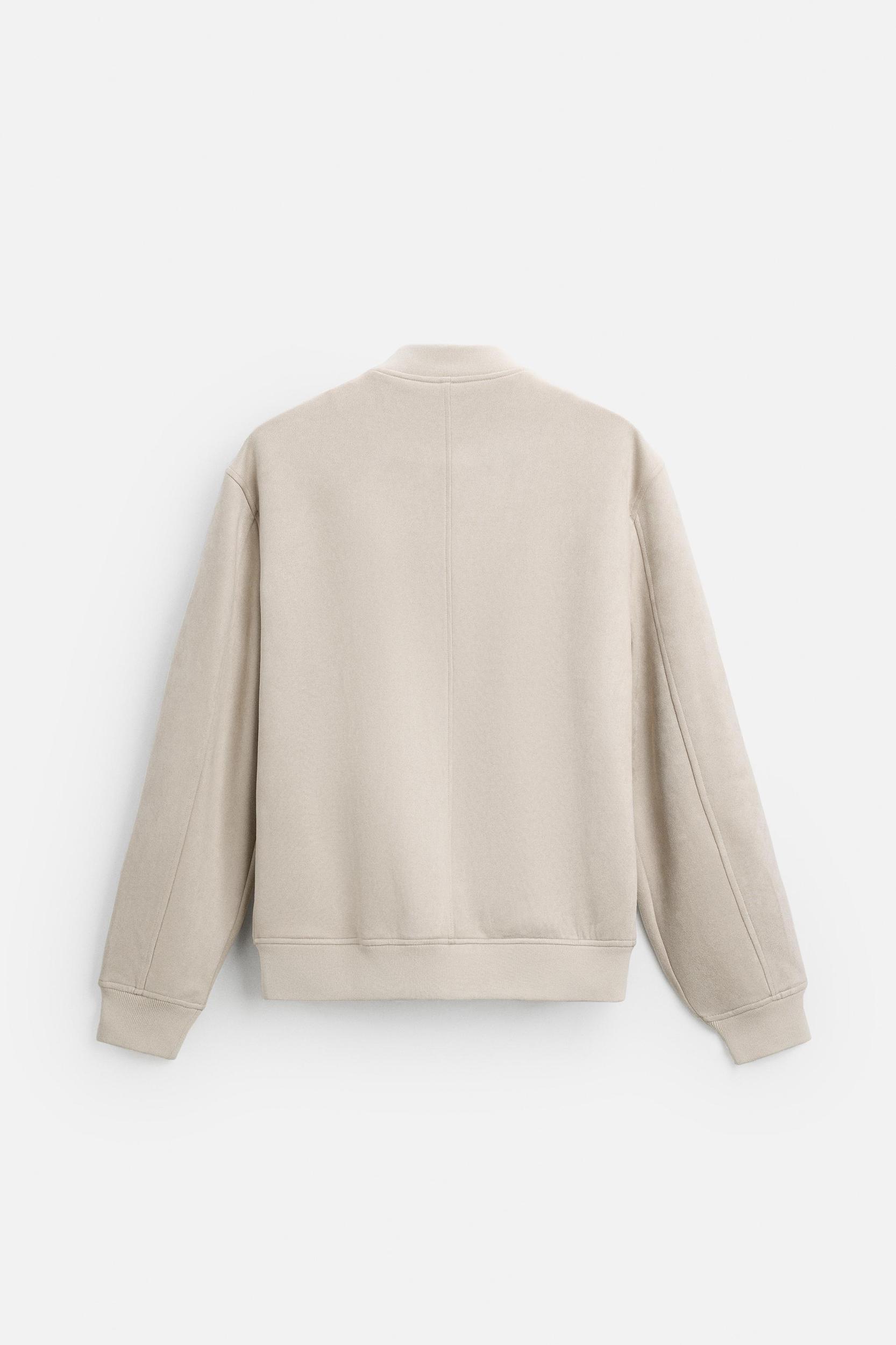 FAUX SUEDE BOMBER JACKET Product Image