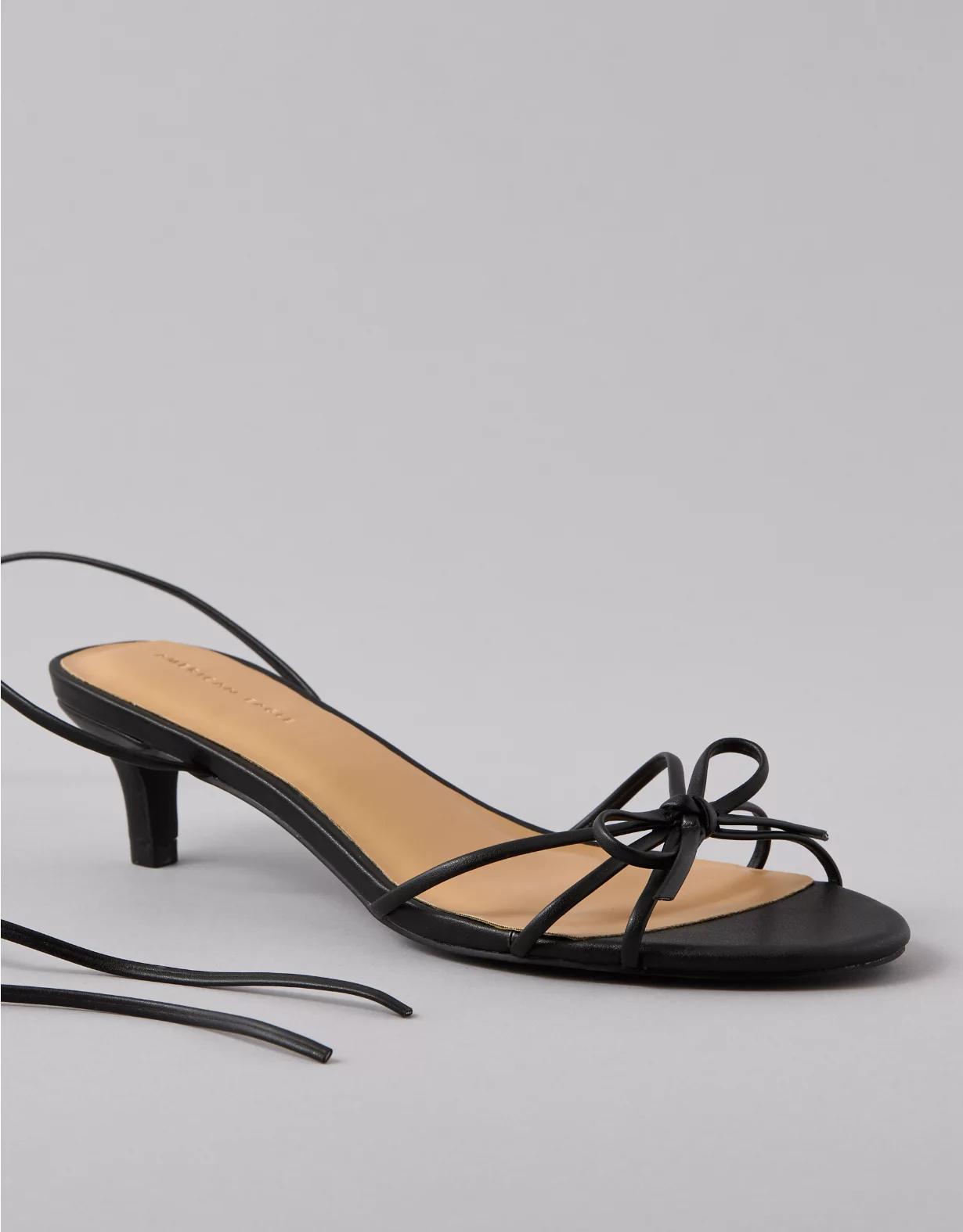 AE Bow Lace-Up Kitten Heels Product Image