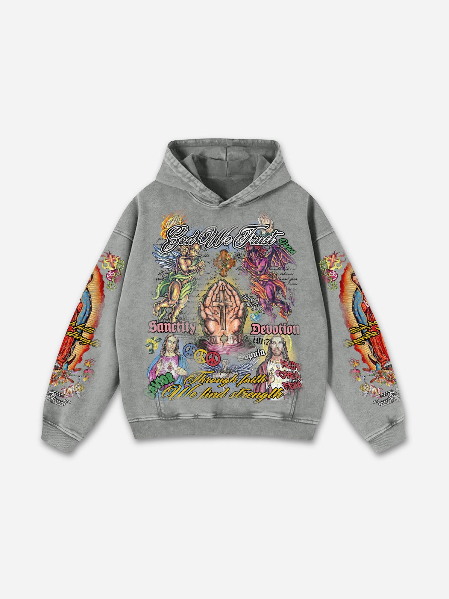 Fly By Choice X Spacestation Graphic Print Acid Wash Hoodie Product Image