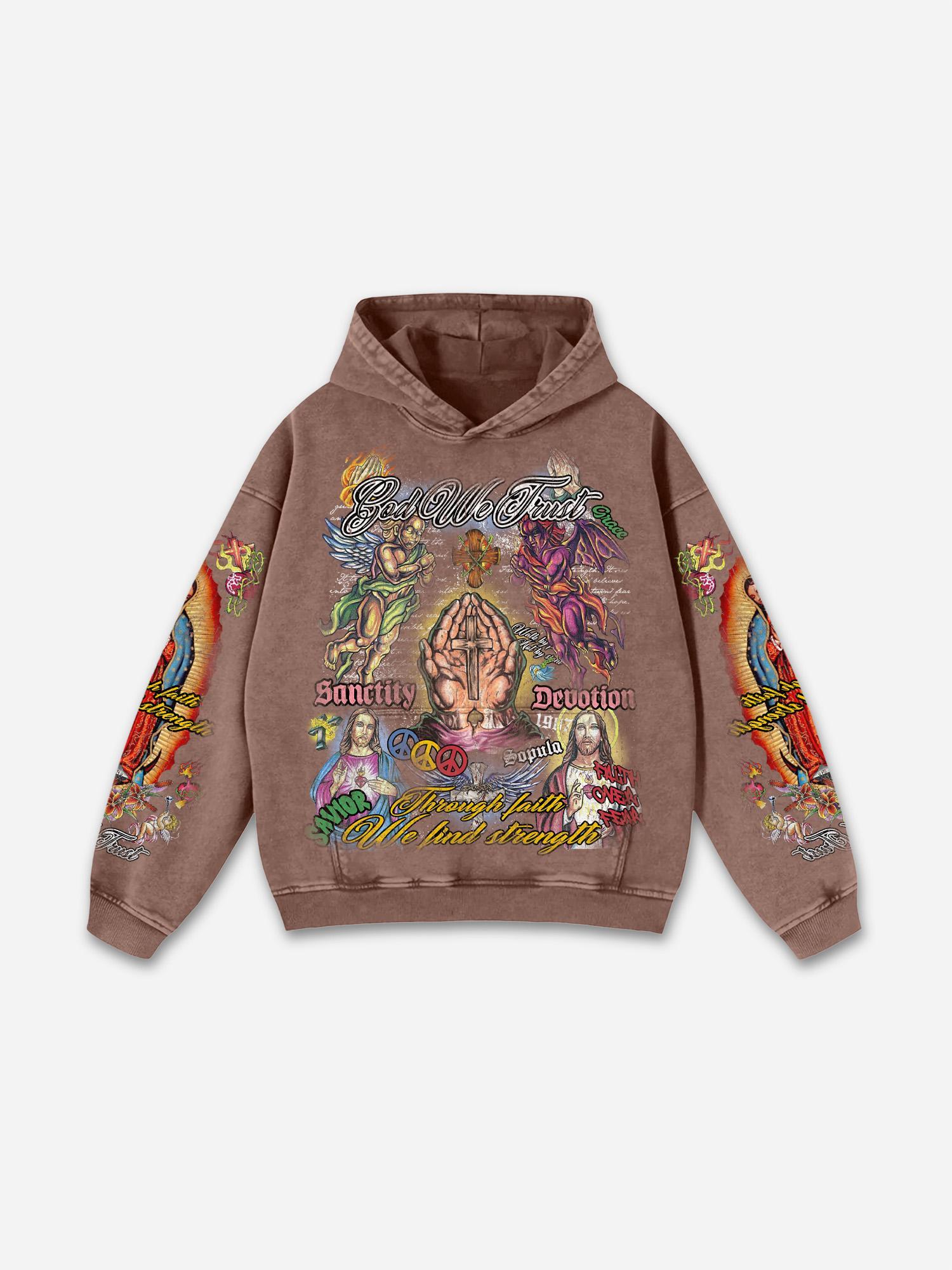 Fly By Choice X Spacestation Graphic Print Acid Wash Hoodie Product Image
