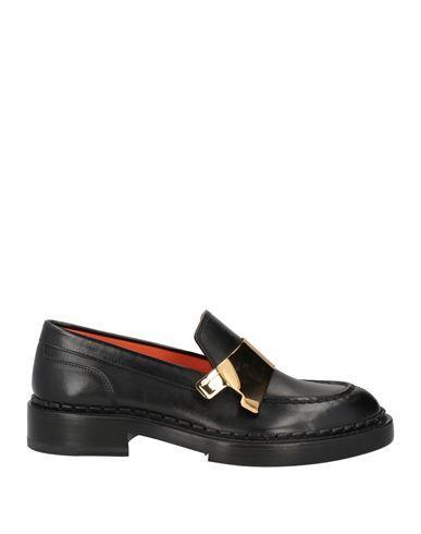 SANTONI Woman Loafers Black Size 8 Leather Product Image