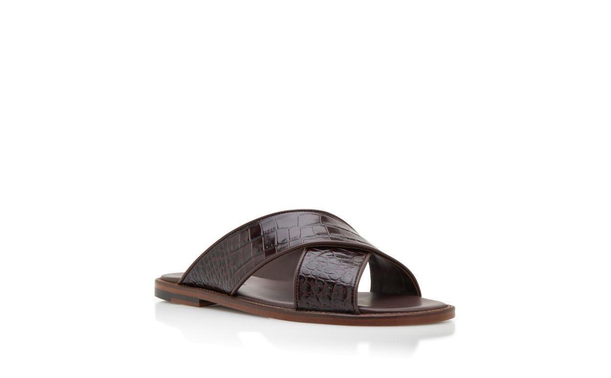 OTAWI Dark Brown Calf Leather Sandals  Product Image