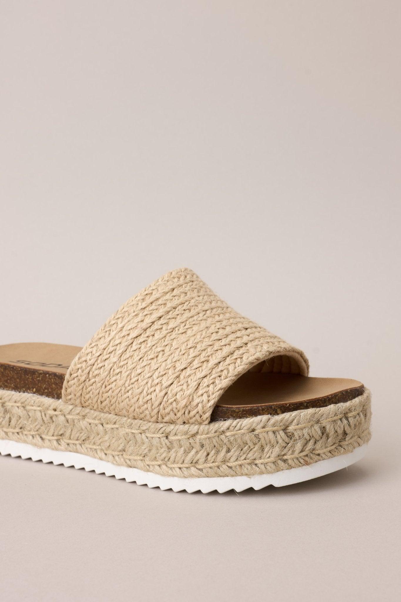 Coastal Serenity Natural Espadrille Platform Sandals Product Image
