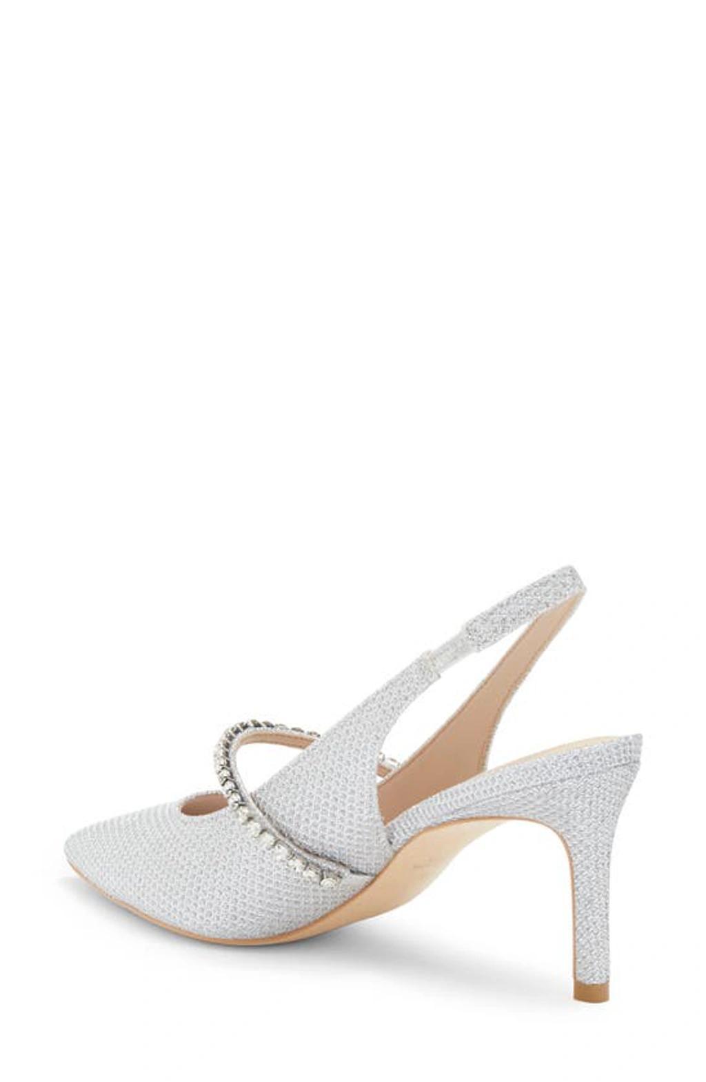 STUART WEITZMAN Crystalne 75 Slingback In Silver Product Image