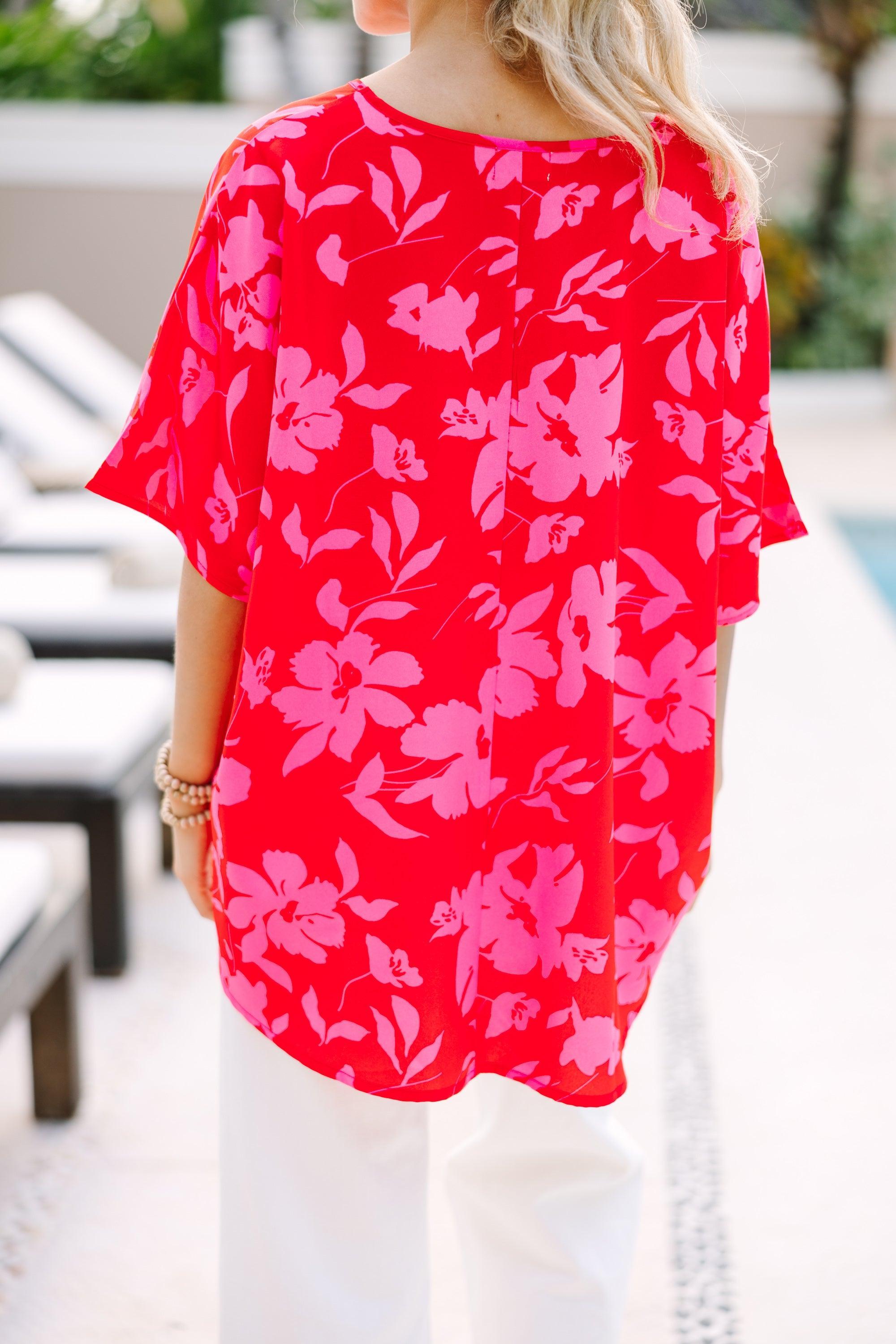 Couldn't Be Better Red Floral Top Female Product Image