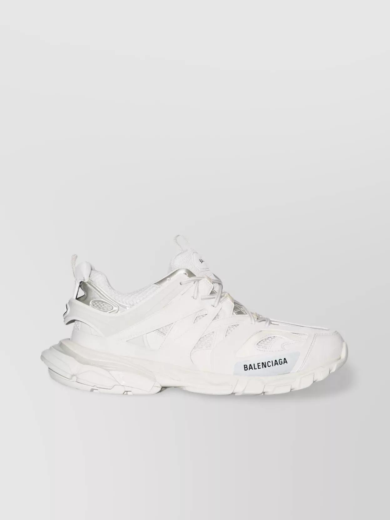 BALENCIAGA Chunky Sole Mesh Track Sneakers In White Product Image