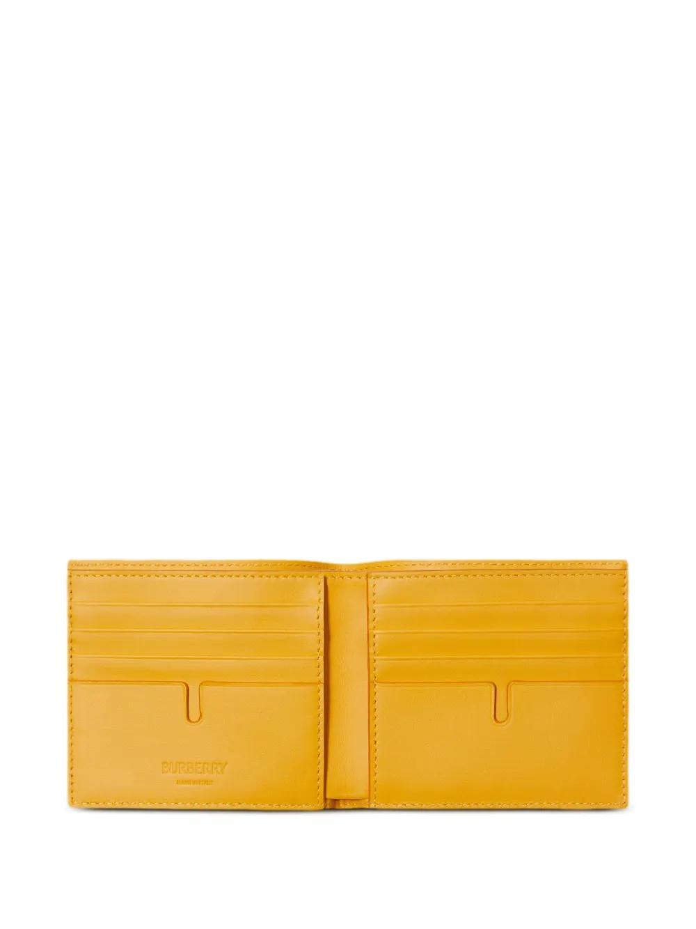 BURBERRY Checked Wallet In Yellow Product Image