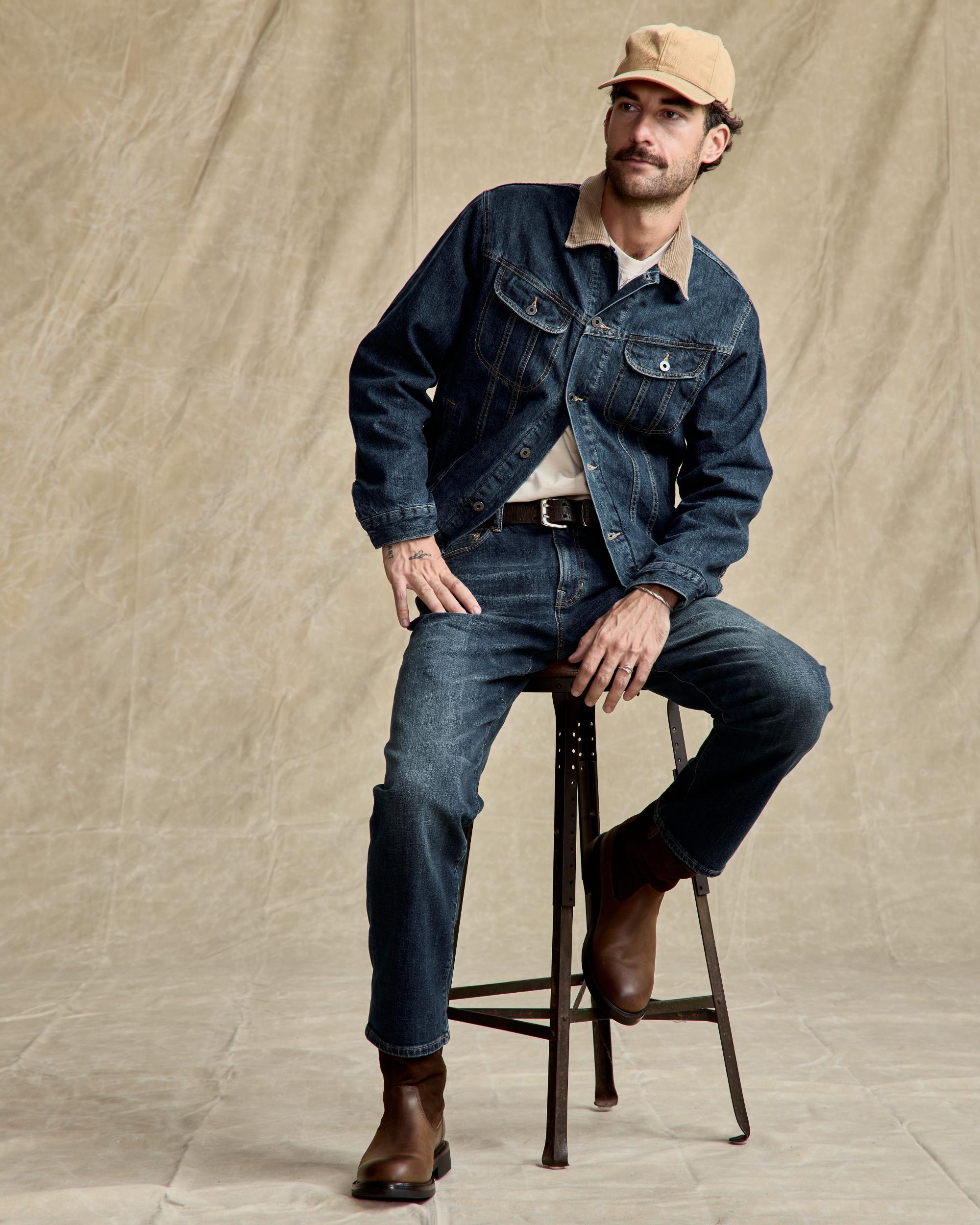 Flannel-Lined Denim Trucker Jacket Product Image