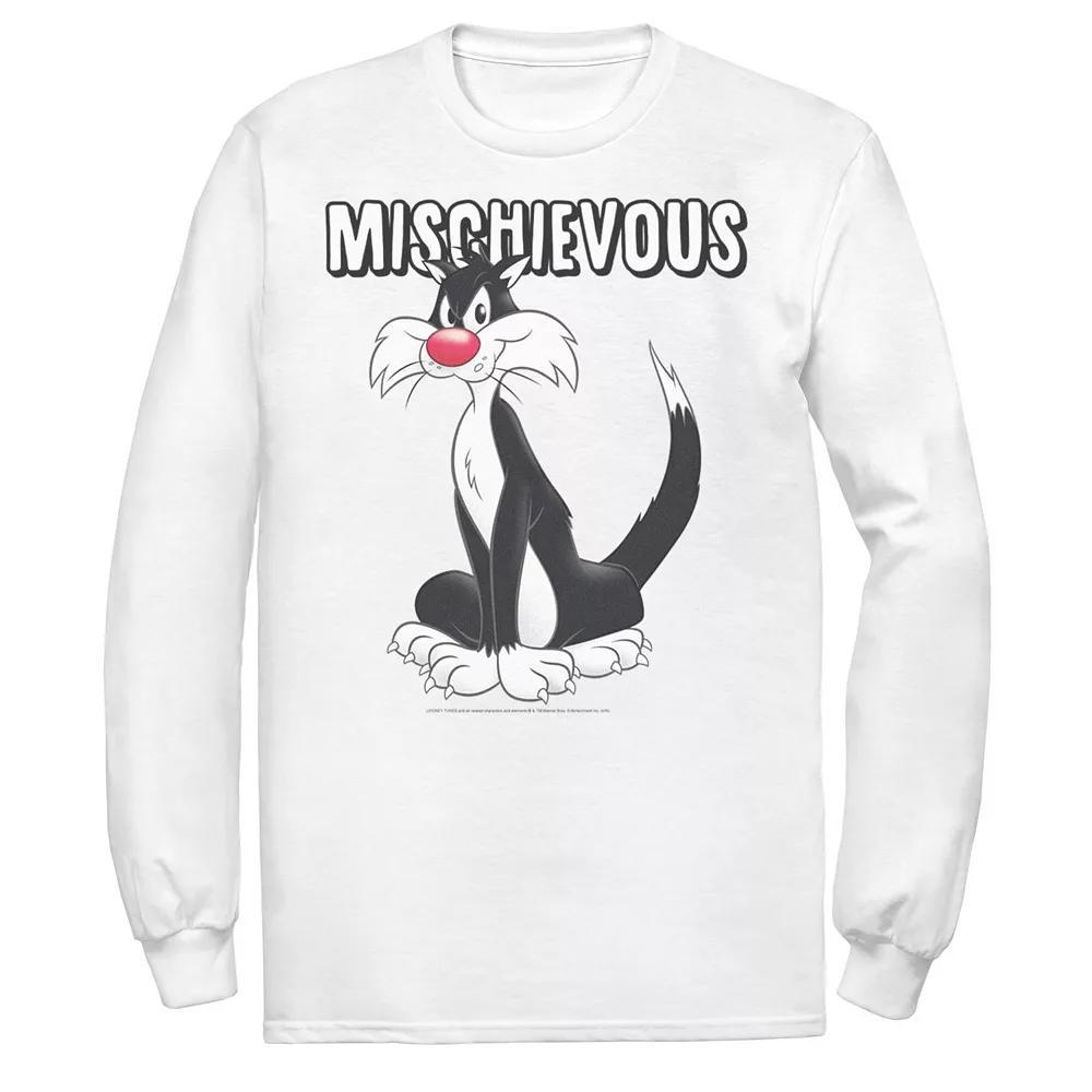 Men's Looney Tunes Sylvester Mischievous Portrait Long Sleeve Tee,  Product Image