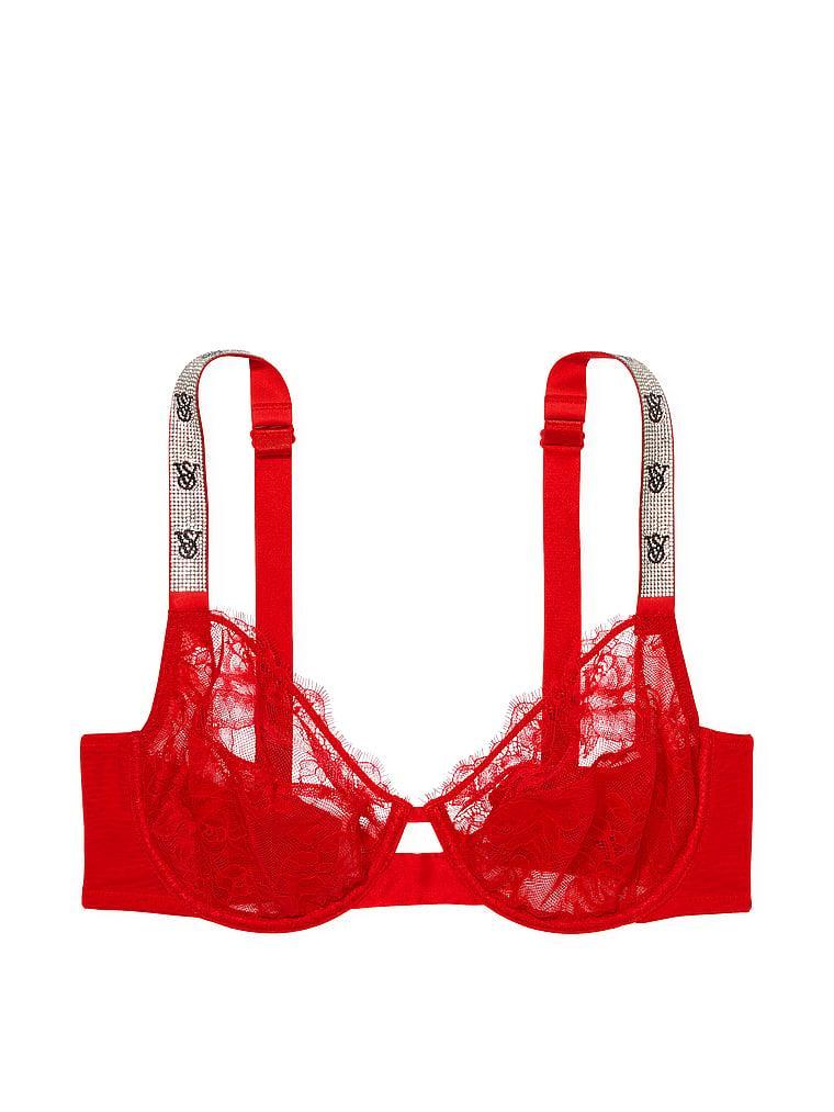 The Fabulous by Victoria's Secret Unlined Shine Strap Rose Lace Full-Cup Bra Product Image