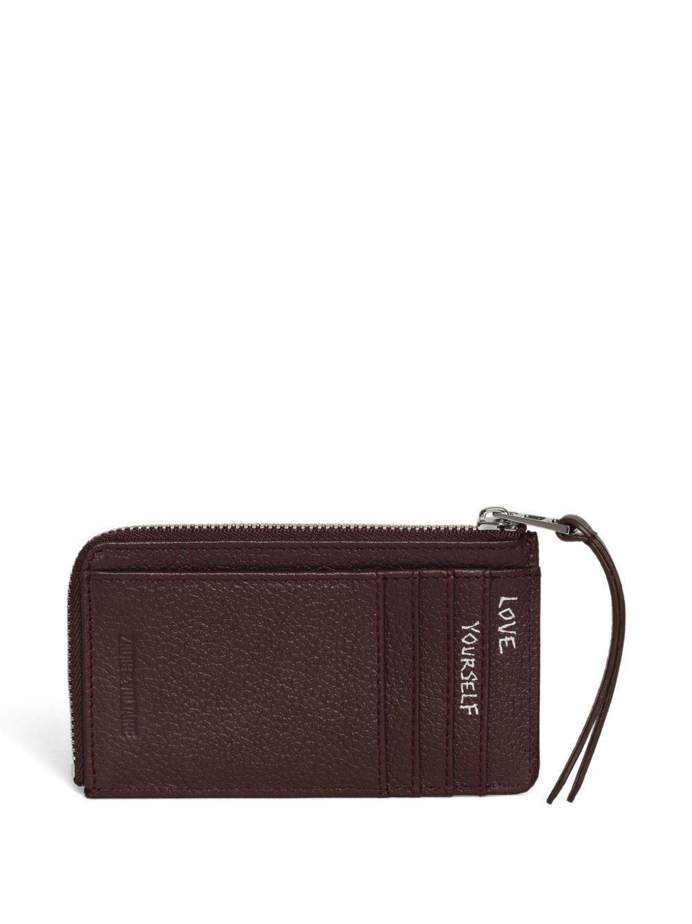 grained leather card holder Product Image