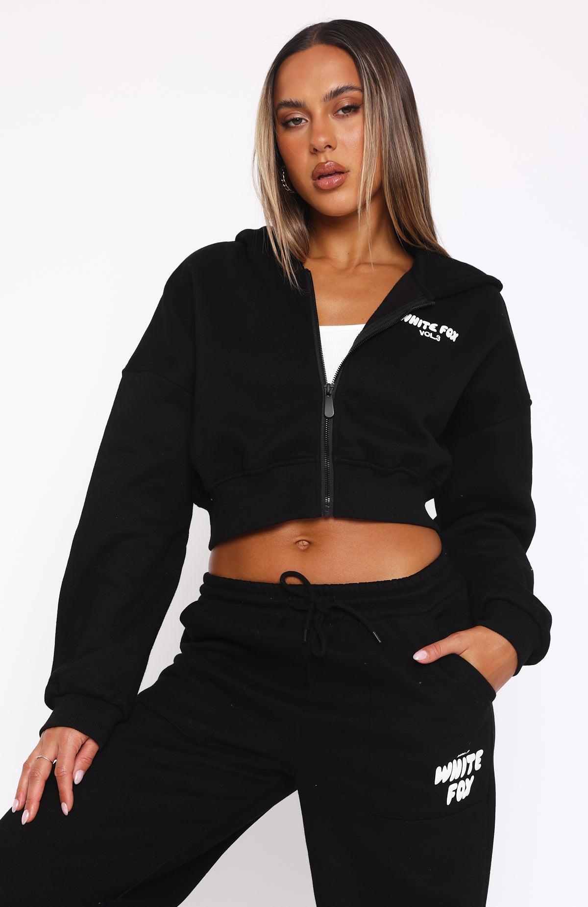 Offstage Cropped Zip Hoodie Monochrome Product Image