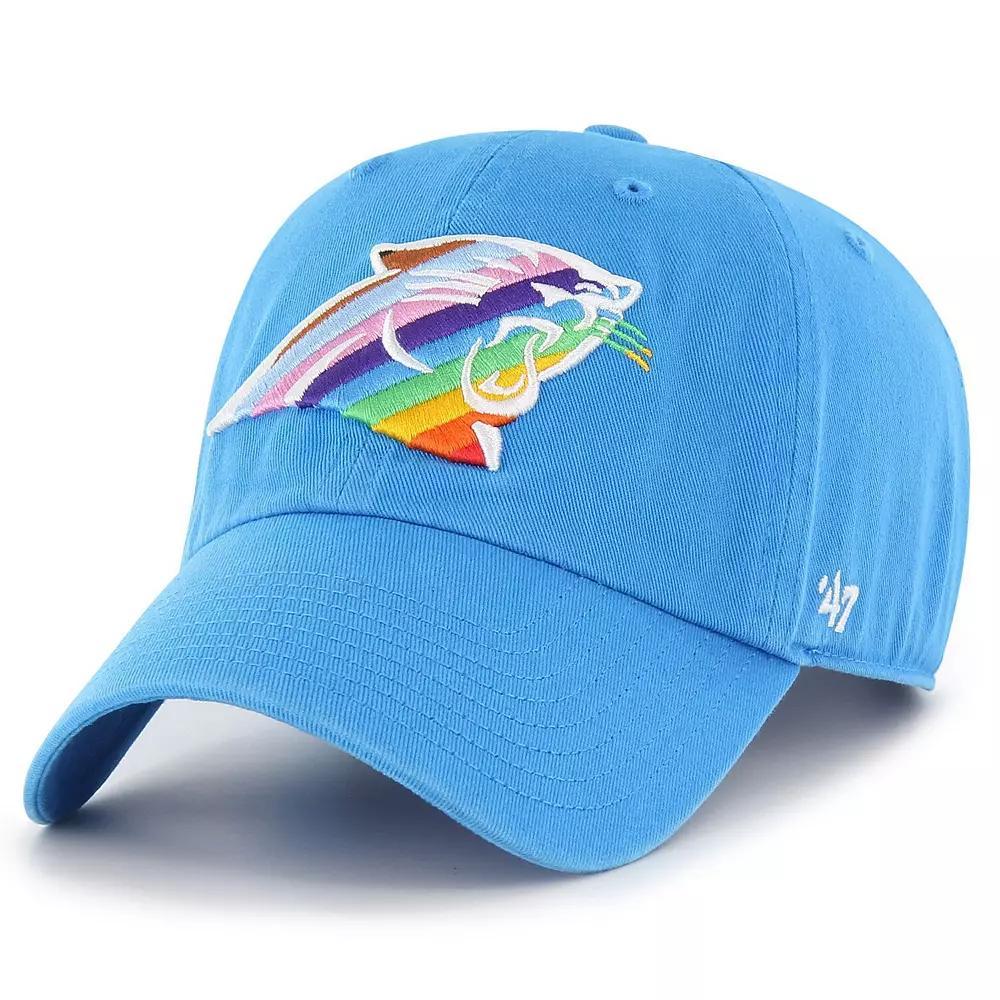 Men's '47 Blue Carolina Panthers Pride Clean Up Adjustable Hat Product Image