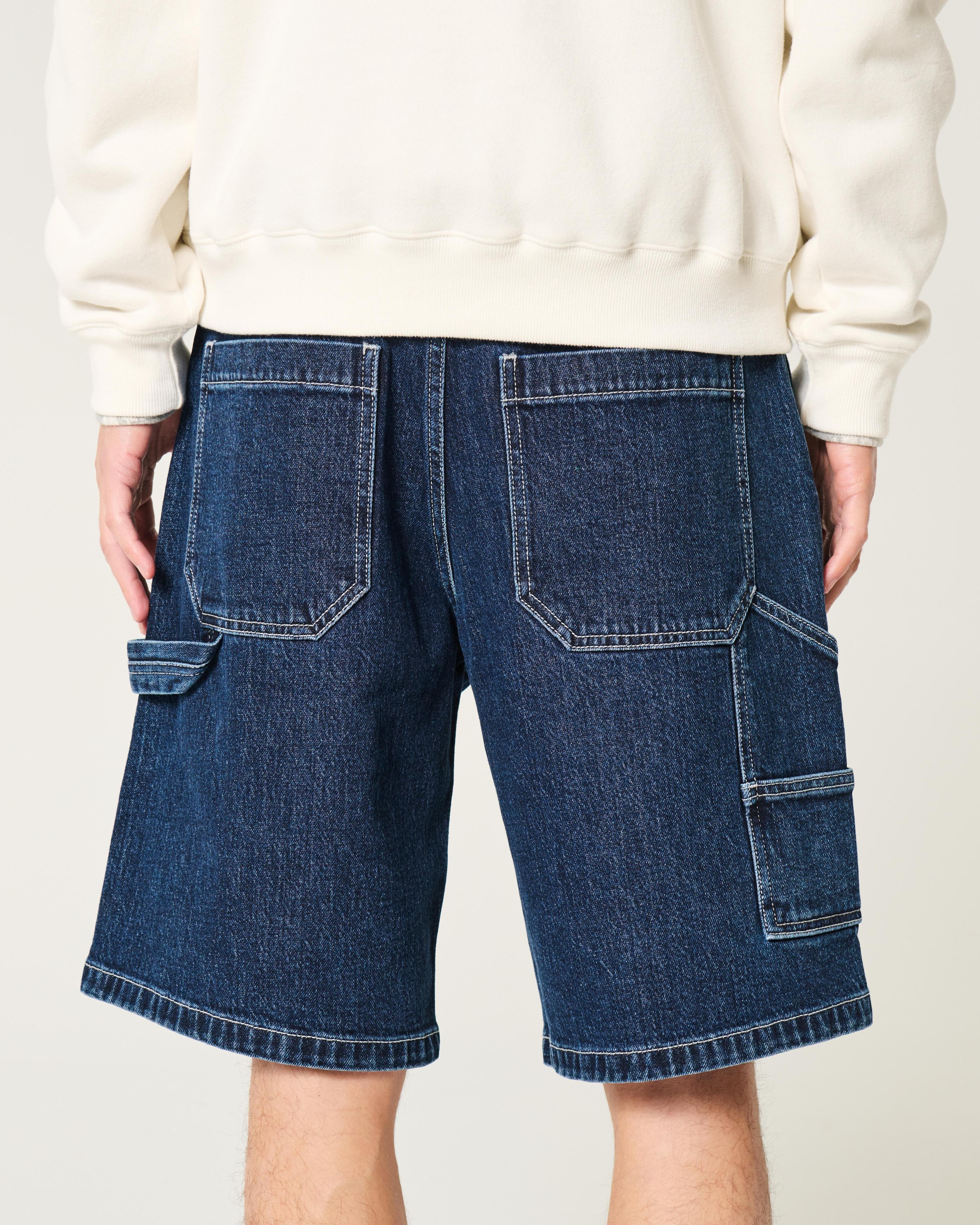 Washed Black Baggy Jean Shorts Product Image