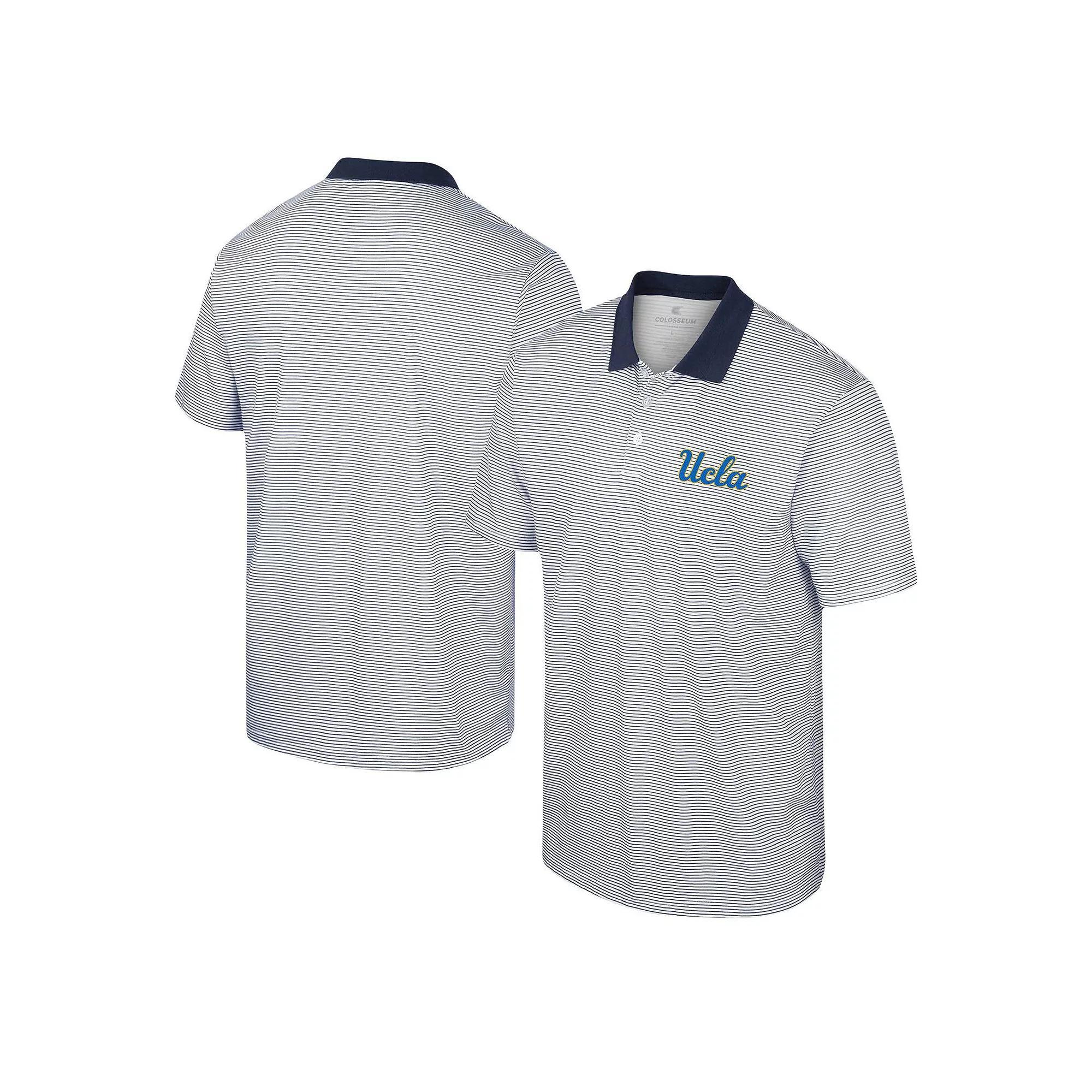 Men's Colosseum White UCLA Bruins Print Stripe Polo,  Product Image