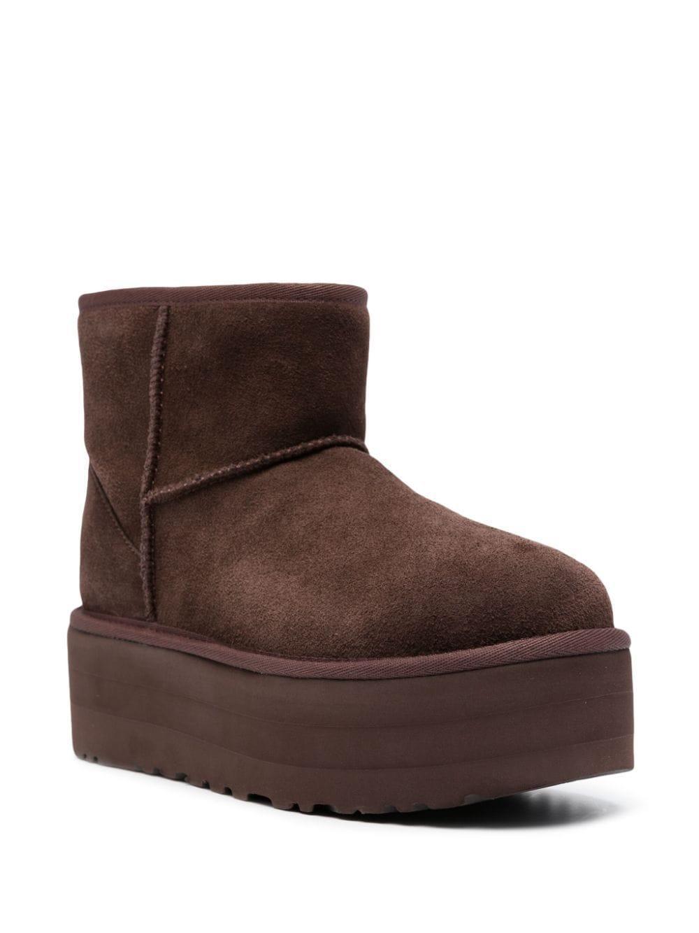 Classic Mini Suede Platform Boots In Brown Product Image