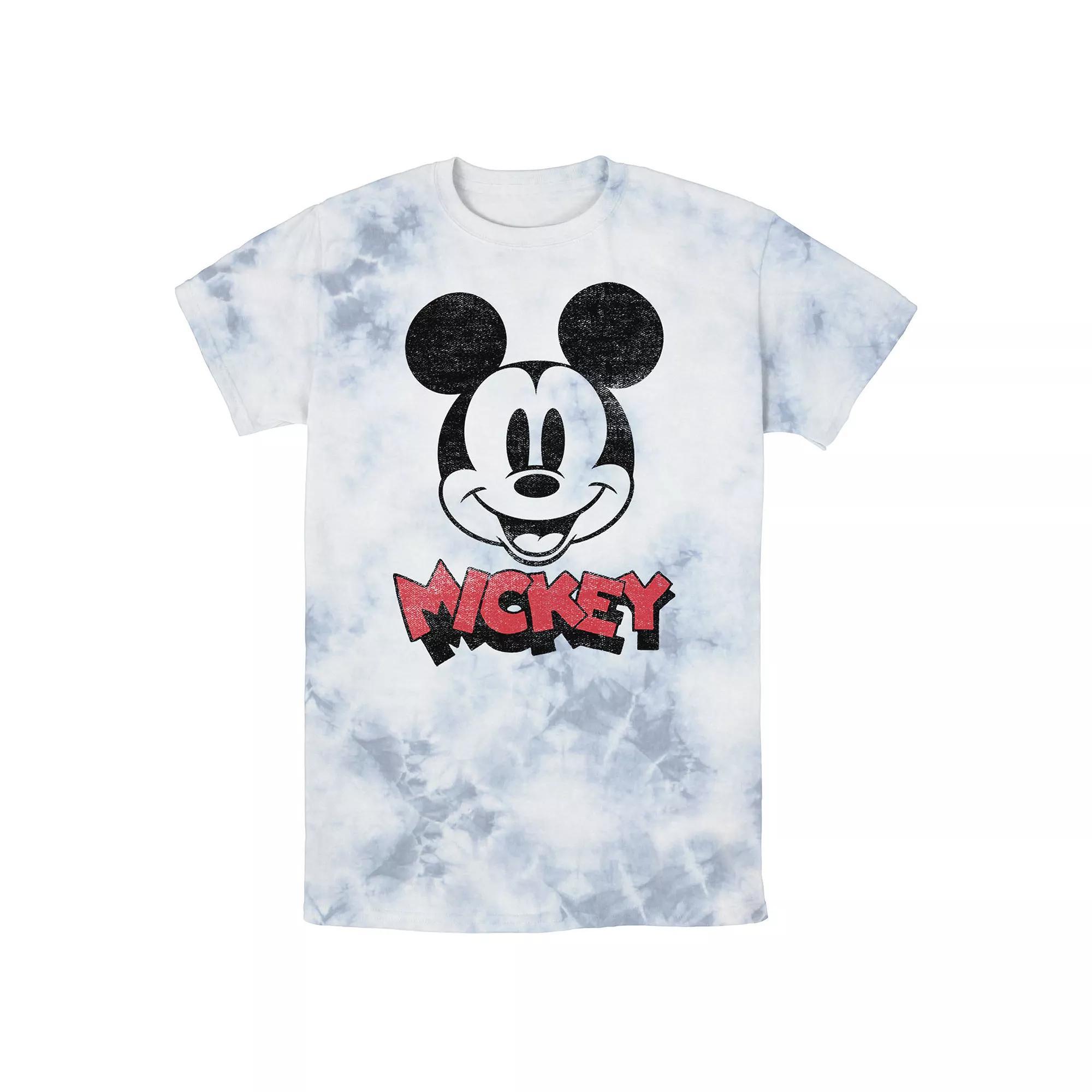 Men's Disney Mickey And Friends Mickey Big Face Logo Wash Tee,  Product Image