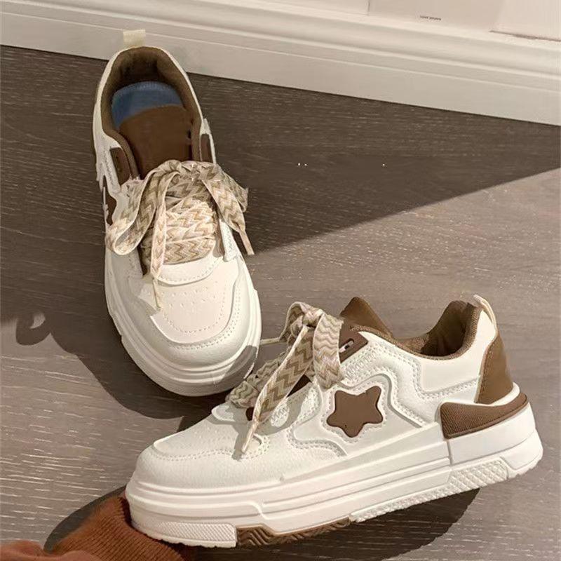 Star Patterned Lace-Up Platform Sneakers Product Image