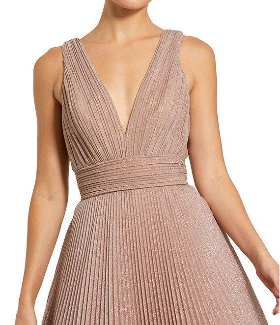 Mac Duggal Deep V-Neck Organza Shimmer Ball Gown Product Image