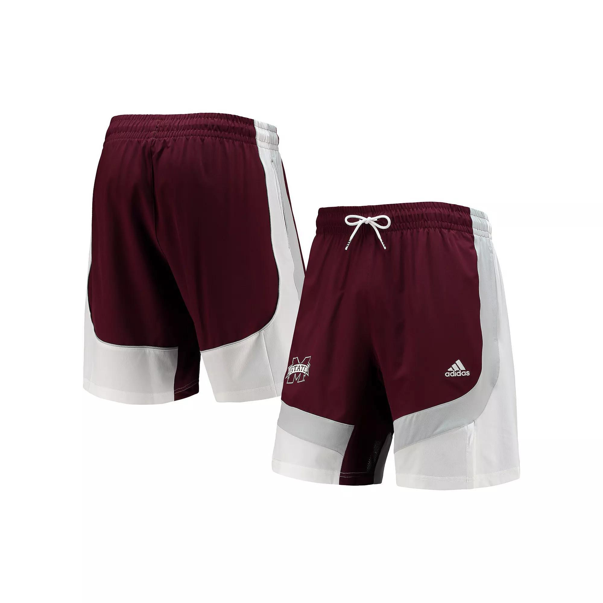 Mens adidas Maroon Mississippi State Bulldogs Swingman Basketball AEROREADY Shorts Product Image