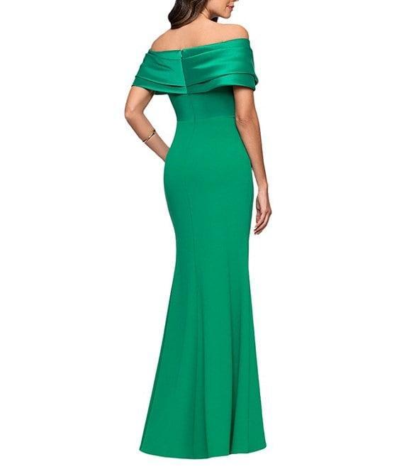 Betsy & Adam Petite Size Off-the-Shoulder Scuba Crepe Dress Product Image