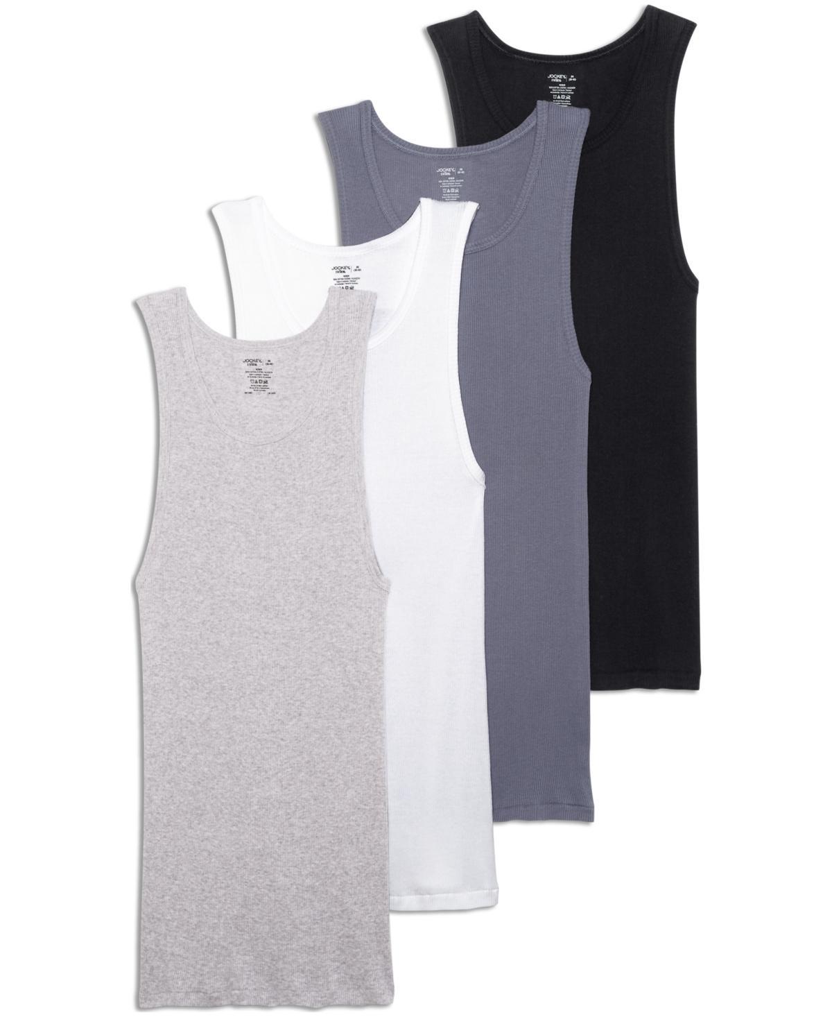 Mens Jockey 4-Pack Fitted Tank Top A-Shirts Product Image