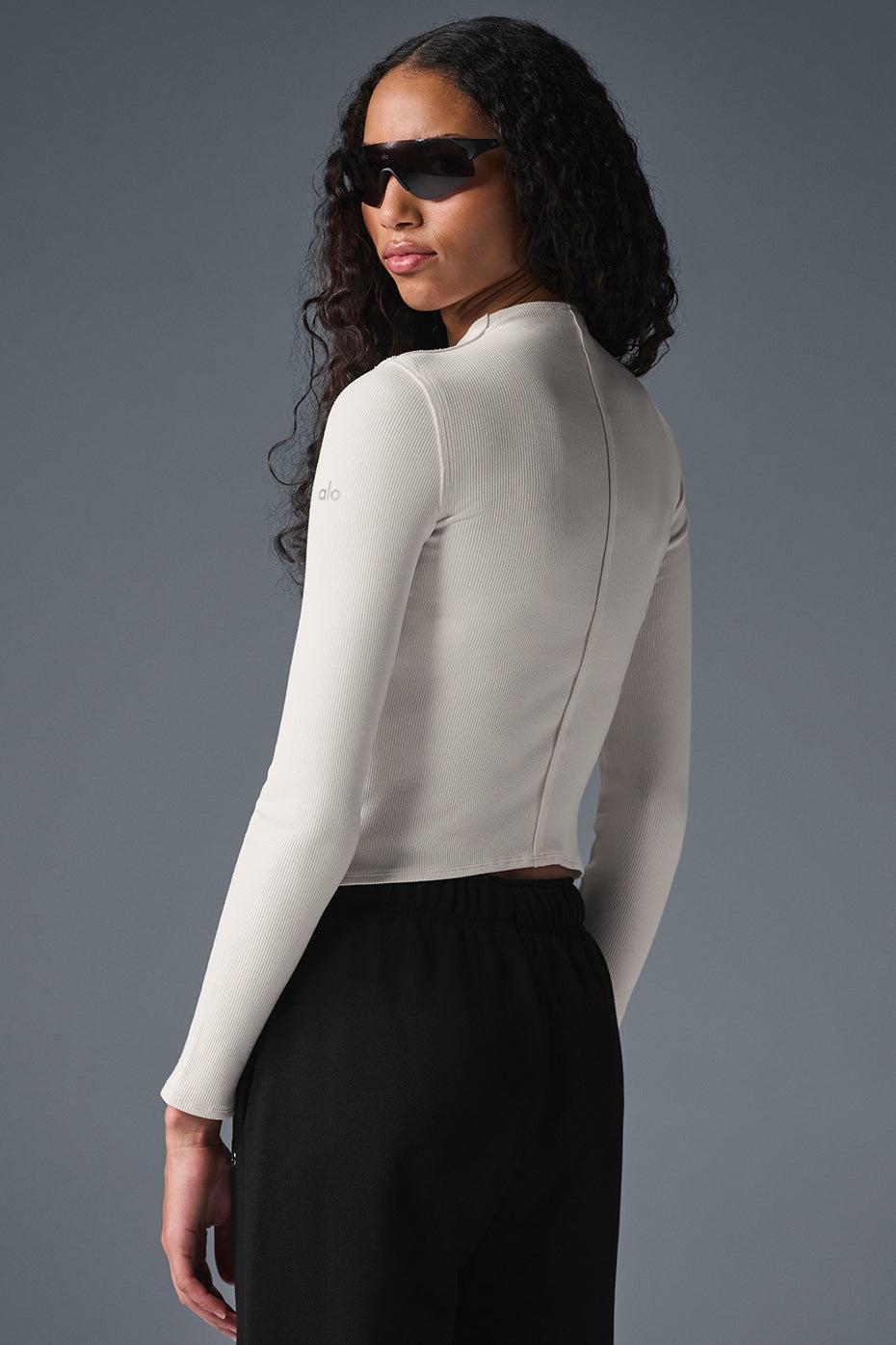 Ribbed En Pointe Long Sleeve - Ivory Product Image