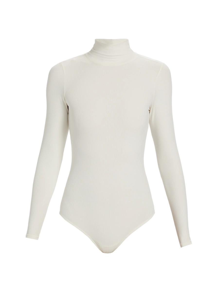 Womens Rib-Knit Turtleneck Bodysuit Product Image