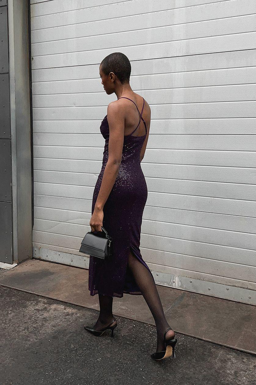 Waterfall Sequin Midi Dress Product Image