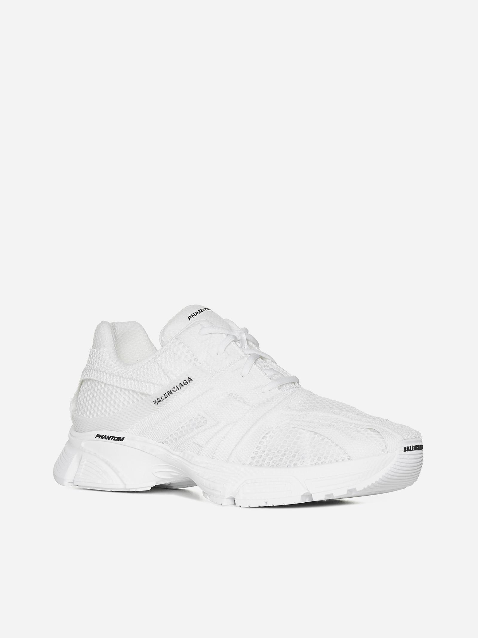 BALENCIAGA Phantom Mesh Sneakers In White Product Image