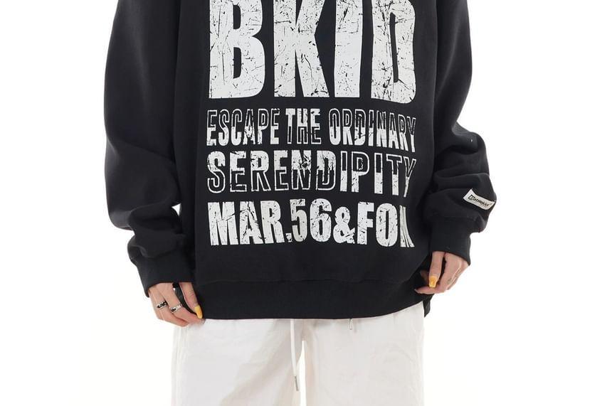 Lettering Oversized Hoodie Product Image