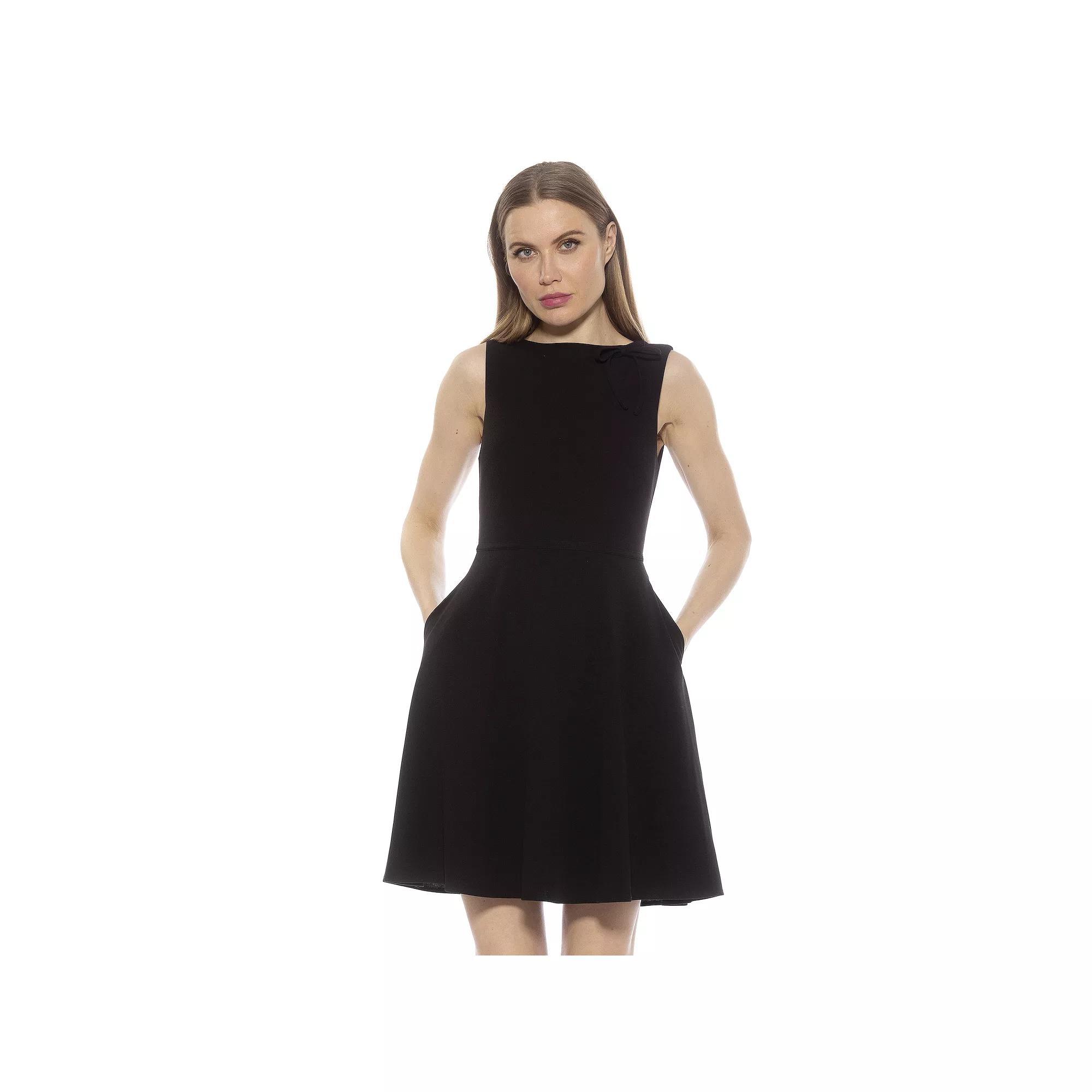 Women's ALEXIA ADMOR Ida Crewneck Fit And Flare Dress,  Product Image
