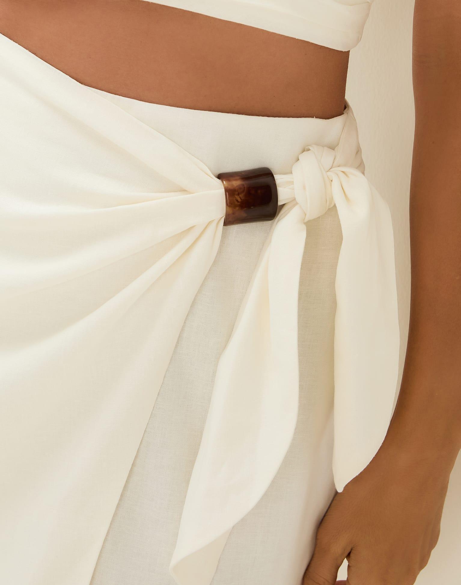Luna Midi Skirt - Off White Product Image