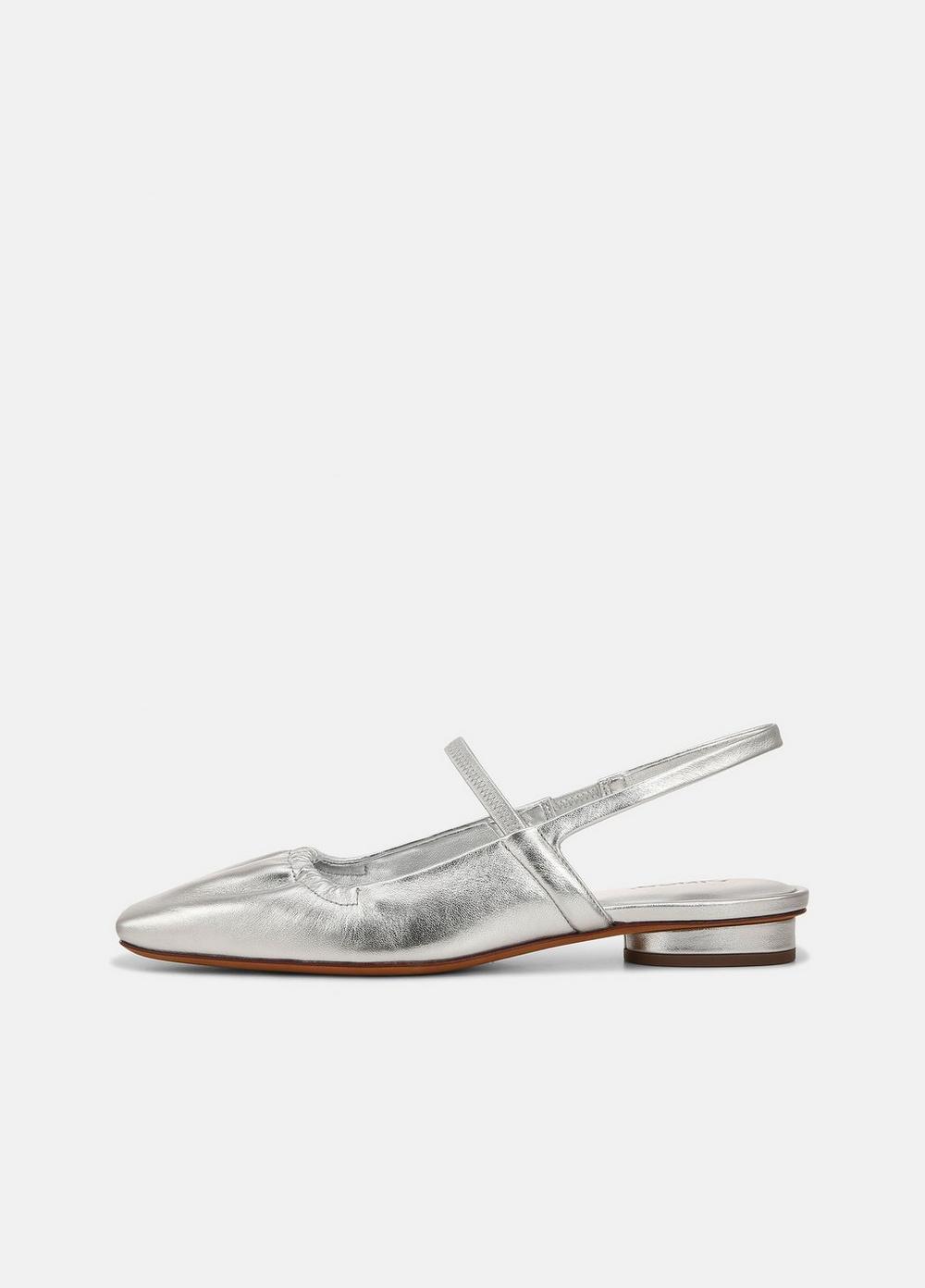 Venice Metallic Leather Slingback Flat Product Image