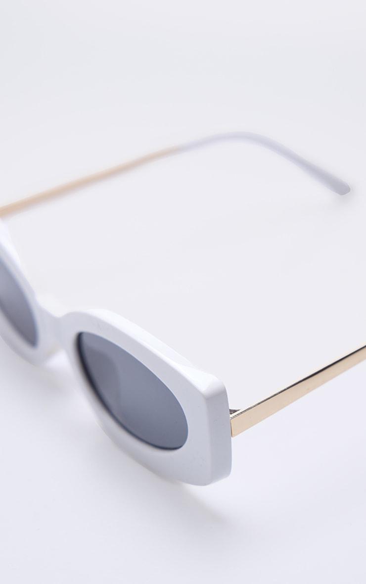  White Smokey Rectangular Frame Sunglasses Product Image