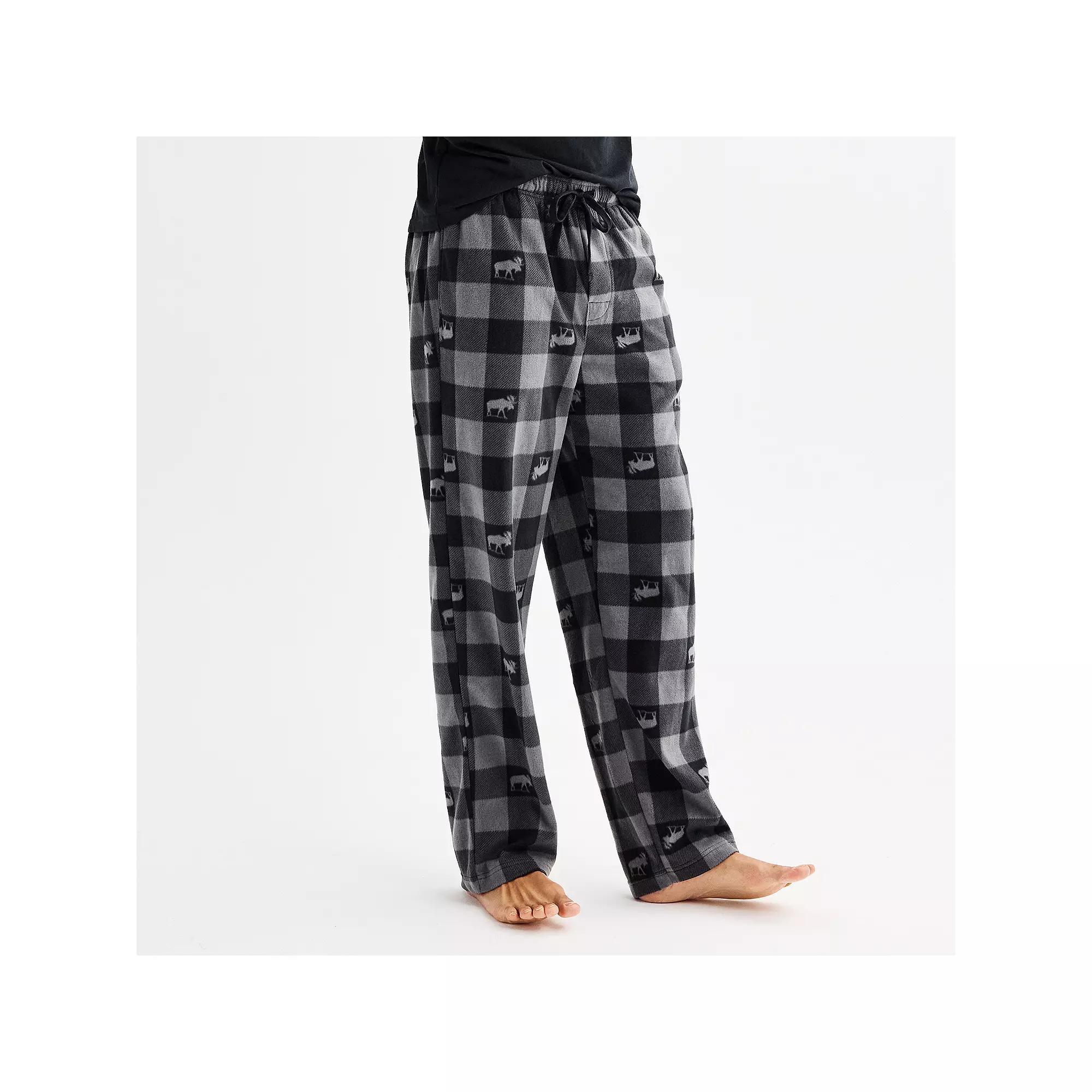 Men's Sonoma Goods For Life® Microfleece Pajama Pants, Size: XXL, Gray Moose Buffalo Product Image