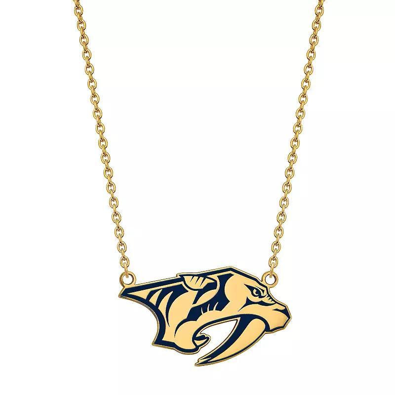 LogoArt Nashville Predators Sterling Silver Large Enamel Logo Pendant Necklace, Womens Gold Tone Product Image