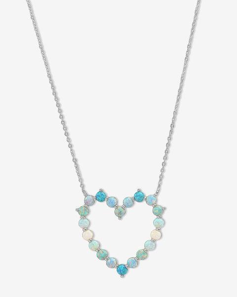 She's an Icon Ombré Heart Necklace - Silver|Blue Opal Ombré Product Image