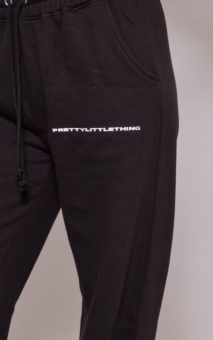 PRETTYLITTLETHING Black Logo Straight Leg Sweatpants Product Image