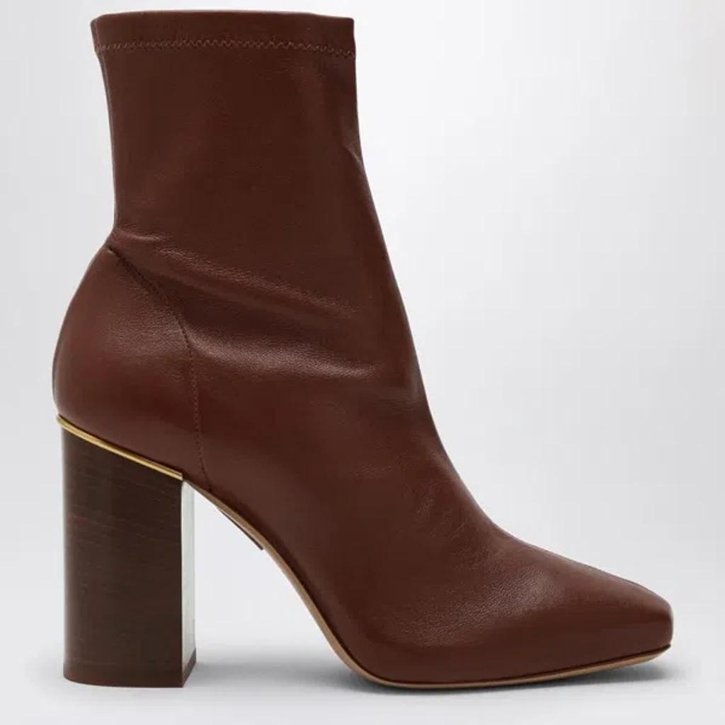 CHLOÉ Ambre Ankle Boot Brown Size 10 100% Calf-skin Leather Product Image